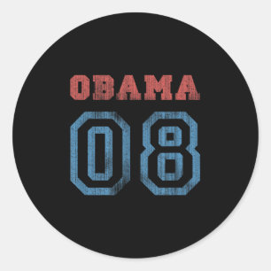 Adesivo Redondo Vintage Obama 08