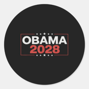 Adesivo Redondo Vintage Obama 2028 Engraçado Eleição Política Patr