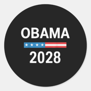Adesivo Redondo Vintage Obama 2028 Engraçado Eleição Política Patr