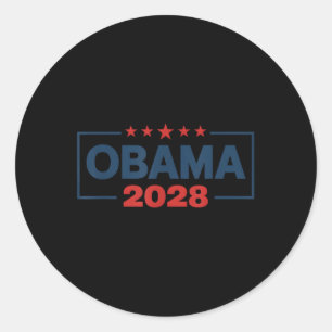 Adesivo Redondo Vintage Obama 2028 Engraçado Eleição Política Patr