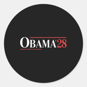 Adesivo Redondo Vintage Obama 2028 Engraçado Eleição Política Patr