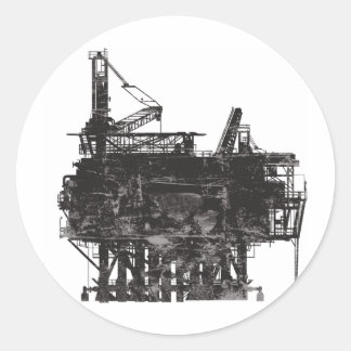 Adesivo Redondo Vintage Oil Rig