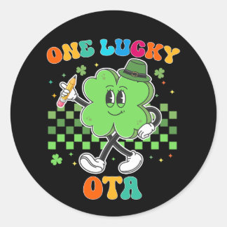 Adesivo Redondo Vintage One Lucky Ota Dia de São Patrício Escola I