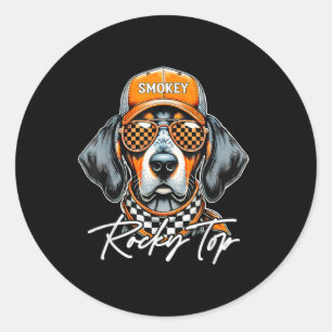 Adesivo Redondo Vintage Orange Blooded Tennessee Dog Lover Rocky T