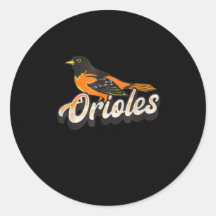 Adesivo Redondo Vintage Oriole Bird, Oriole Fan Supporter Bird
