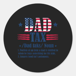Adesivo Redondo Vintage Pai Tax Definition Men Funny Dia de os pai