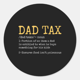 Adesivo Redondo Vintage Pai Tax Definition Men Funny Dia de os pai