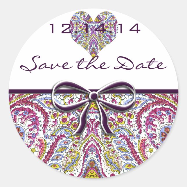 Adesivo Redondo Vintage Paisley (Frente)