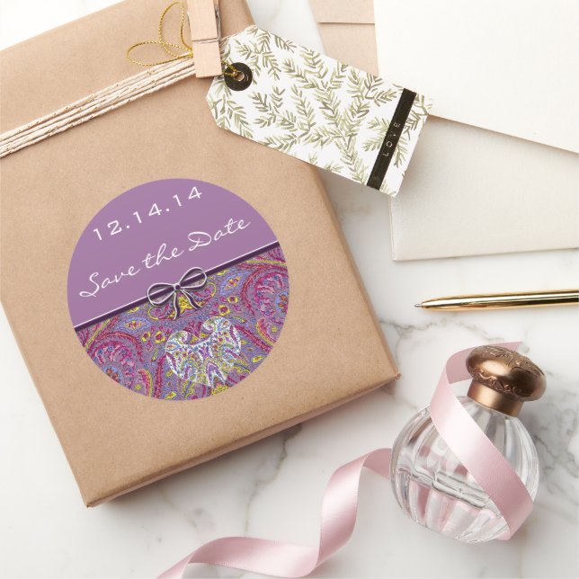 Adesivo Redondo Vintage Paisley (Presentear)