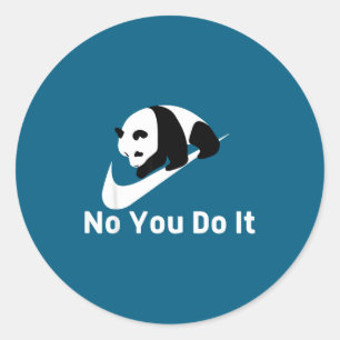 Adesivo Redondo Vintage Panda Preguiçoso Não É