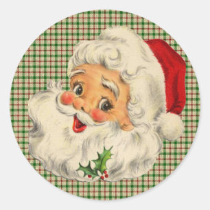 Adesivo Redondo Vintage Papai Noel