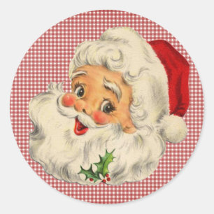 Adesivo Redondo Vintage Papai Noel