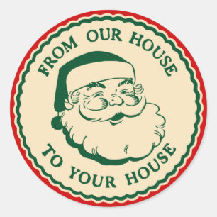 Adesivo Redondo Vintage Papai Noel