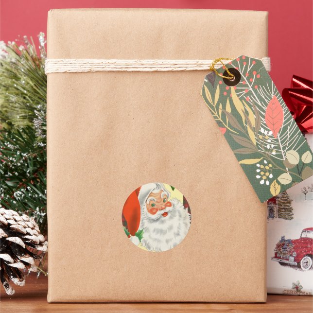 Adesivo Redondo Vintage Papais noeis Natal (Feriado)