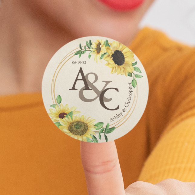 Adesivo Redondo Vintage Paper ・ Elegante Modern Weding (Criador carregado)