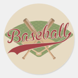 Adesivo Redondo Vintage parece Baseball Sticker