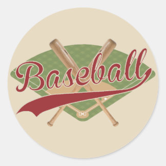 Adesivo Redondo Vintage parece Baseball Sticker