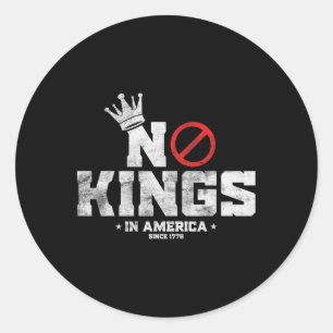 Adesivo Redondo Vintage Patriotic No Kings In America Desde 1776 M