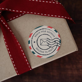 Adesivo Redondo Vintage personalizada do Polo Norte Express