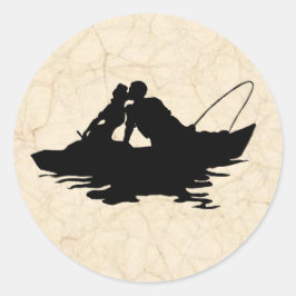 Adesivo Redondo Vintage Pesca Vover Sticker