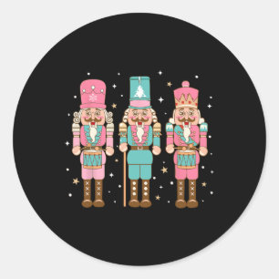 Adesivo Redondo Vintage Pink Nutcracker Esquadrão Mulheres Meninas