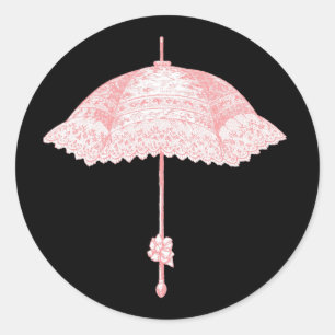 Adesivo Redondo Vintage Pink Parasol
