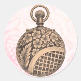 Adesivo Redondo Vintage Pocket Watch