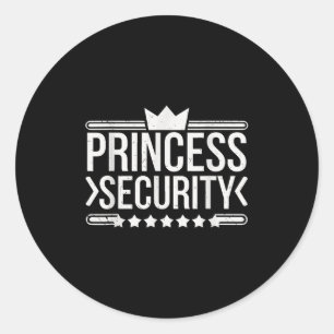 Adesivo Redondo Vintage Princess Security Boys Irmão Birthday Da