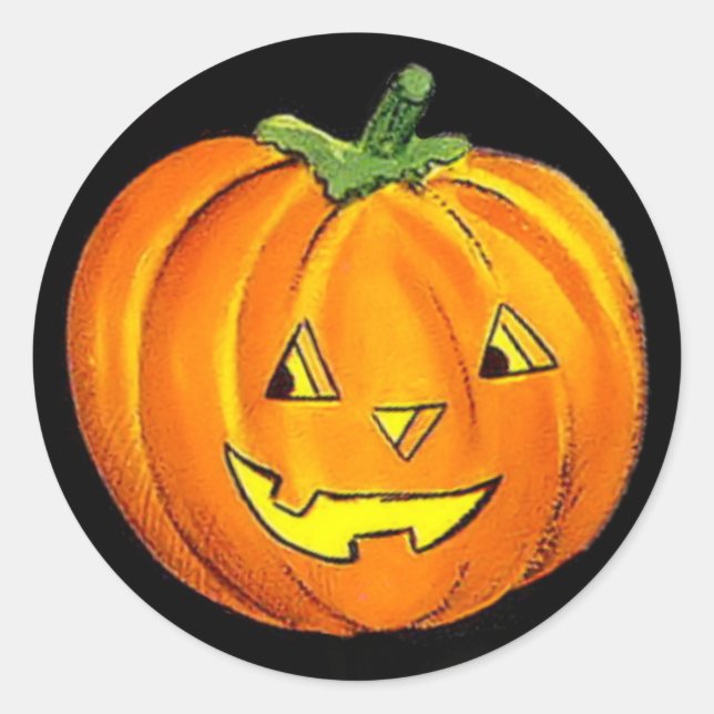 Adesivo Redondo Vintage Pumpkin Sticker