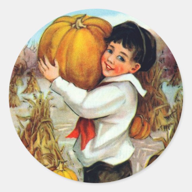 Adesivo Redondo Vintage Pumpkins (Frente)