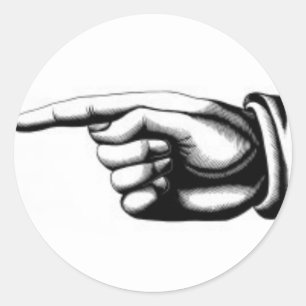 Adesivo Redondo Vintage que aponta a mão 2