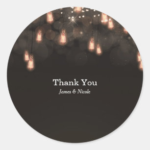 Adesivo Redondo Vintage que pendura o favor rústico do casamento