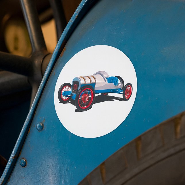 Adesivo Redondo Vintage Race Car Classic Auto (Criador carregado)