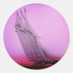 Adesivo Redondo Vintage Racing Yacht Sticker