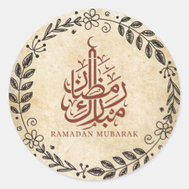 Adesivo Redondo Vintage Ramadan Mubarak