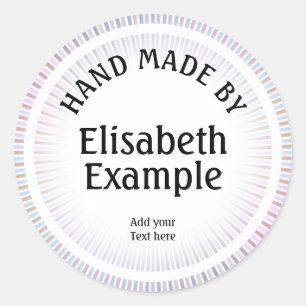 Adesivo Redondo Vintage RAYS colorido 1 + na sua costas. & Texto