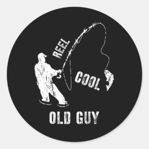 Adesivo Redondo Vintage Reel Legal Velha Cara Pesca Presente