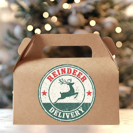 Adesivo Redondo Vintage Reindeer Delivery Christmas 