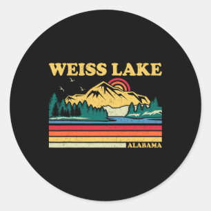 Adesivo Redondo Vintage Retro Familiar Férias Alabama Weiss Lake