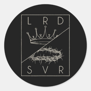 Adesivo Redondo Vintage Retro Jesus Senhor Cristão &amp; Salvador 