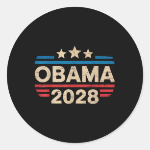 Adesivo Redondo Vintage Retro Obama Para O Presidente 2028 Engraça