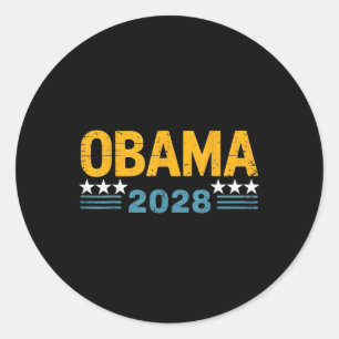 Adesivo Redondo Vintage Retro Obama Para Presidente 2028 Homens Mu
