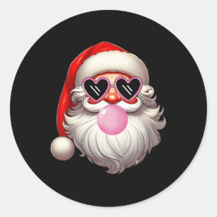 Adesivo Redondo Vintage Retro Papais noeis Bolha de Natal Goma Pin