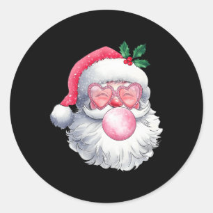 Adesivo Redondo Vintage Retro Papais noeis Bolha de Natal Goma Pin