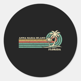 Adesivo Redondo Vintage Retro Summer Vacing Flórida Anna Maria I