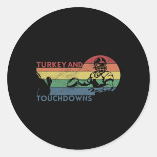 Adesivo Redondo Vintage Retro Turquia e Touchdowns F