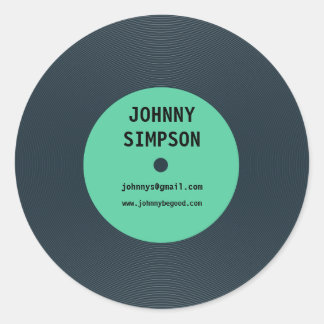 Adesivo Redondo Vintage Retro Vinil Record Text Modelo Sticker
