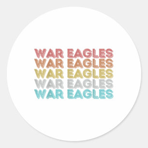 Adesivo Redondo Vintage Retro War Eagles