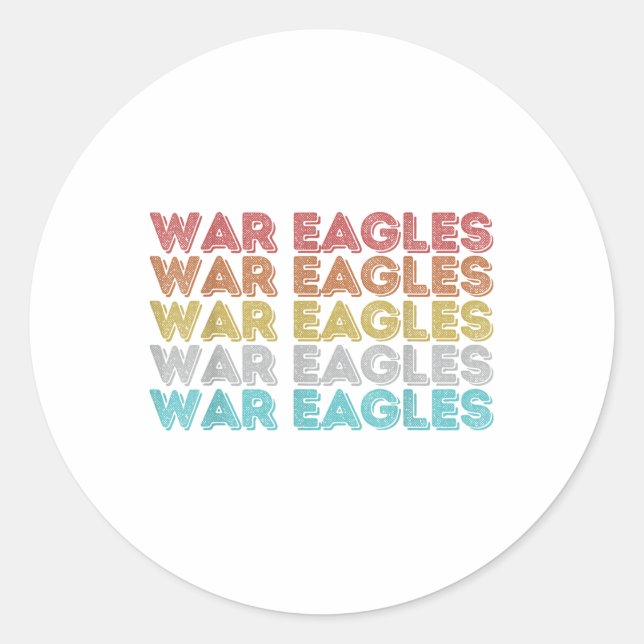 Adesivo Redondo Vintage Retro War Eagles (Frente)