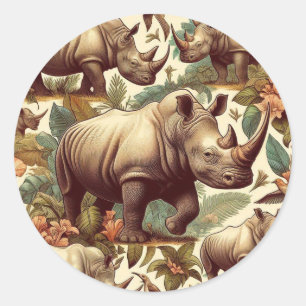 Adesivo Redondo Vintage Rhino Seamless